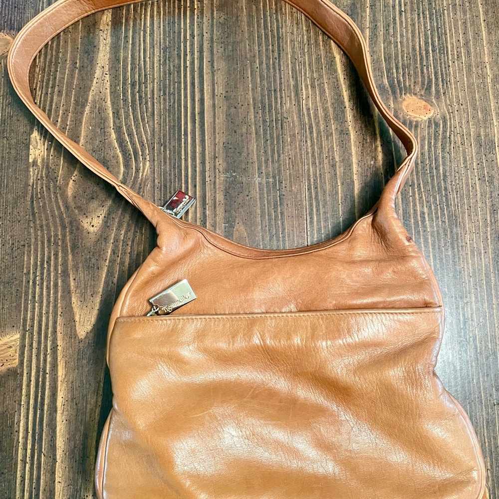 Tignanello Beautiful Caramel Leather Shoulder Bag